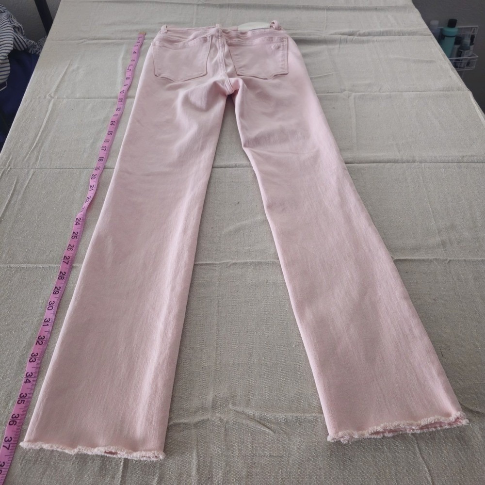 DL1961 Mara Straight Leg Jeans Women Size 23 Pink Raw Hem Mid Rise - Picture 7 of 13
